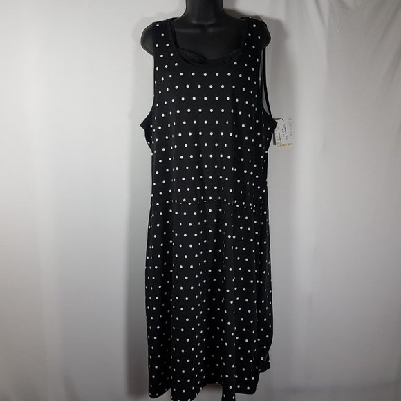 LulaRoe Summer Poke-a-dot Black and White dress
